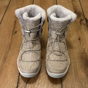 Ryka Aubonne Women's Ankle Bungee Lace Camel Brown Boots Women’s 10 Wide EUC